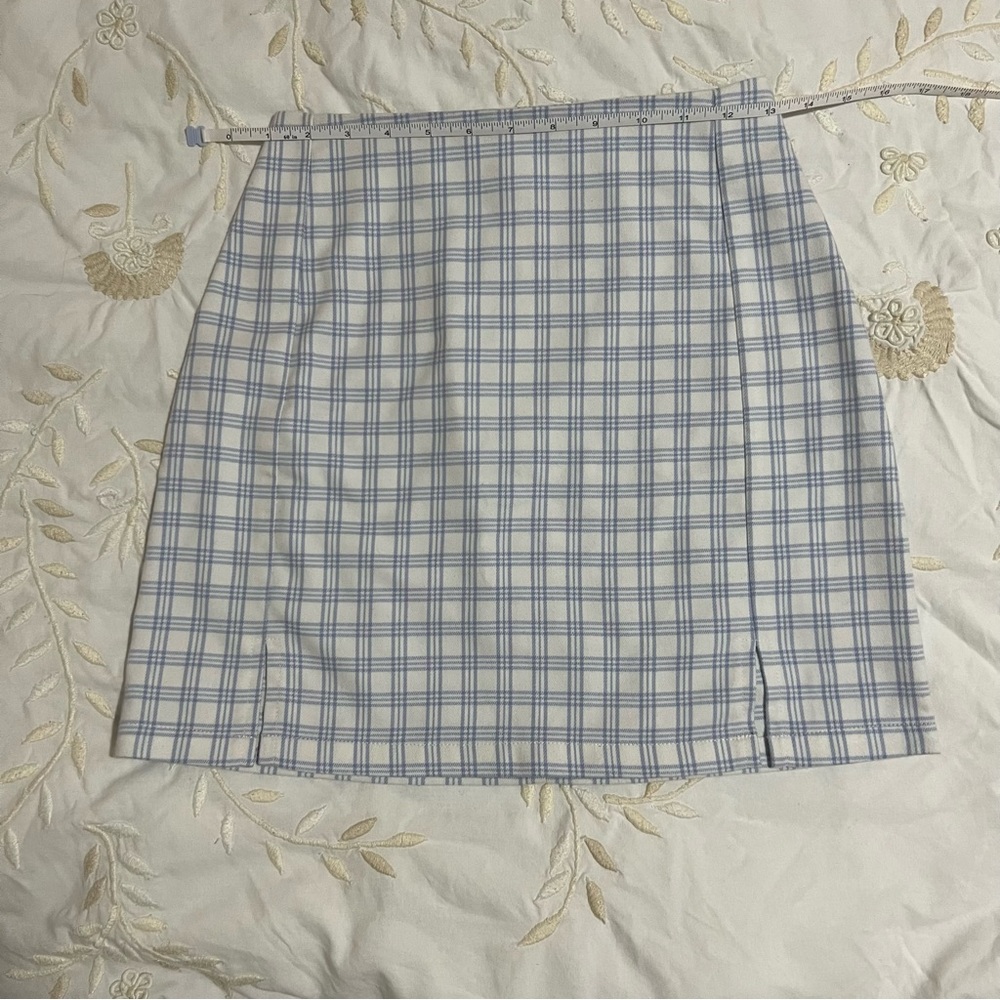 Brandy Melville Blue/White Plaid Patterned Mini Skirt, XS/S